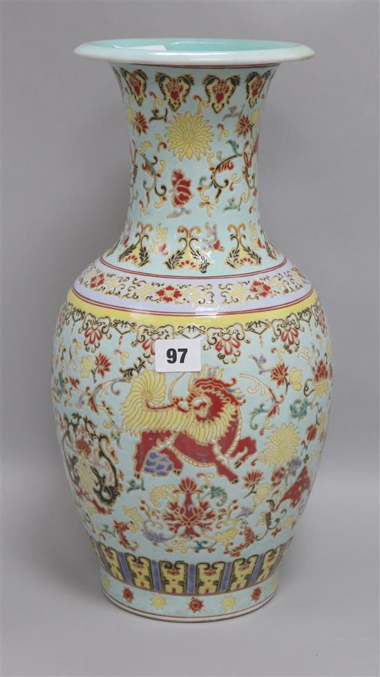 A famille rose vase H.41.5cm